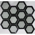 Golden Foil Cover Hexagon Glass Mosaic