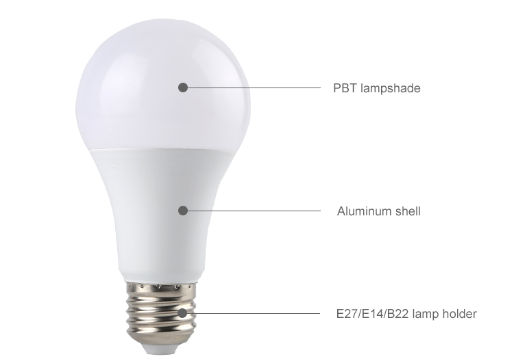 OKELI High Quality Heat Dissipation CE RoHS Certification Aluminum Plastic Material 5 W 7 W 9 W 12 W 15 W 18 W E27 B22 LED Bulb