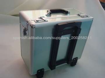 Aluminum hard case luggage uk,luggage case with Nylon and Bag inner,soft nylon cosmetic trolley case