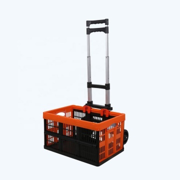 Foldable Plastic Box Metal Shopping Cart
