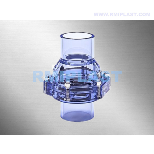 Clear PVC Plastic Swing Cask Valve de 2 pouces