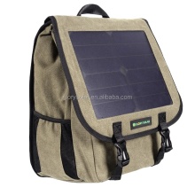 Free Sample BSCI Solar Traveling Army Green Outdoor Phone Solar Panel Backpack for Fast Delivery