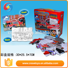 Children education paper beautiful landscape architecture puzzle card