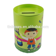 Hot sell round coin packing money saving tin box
