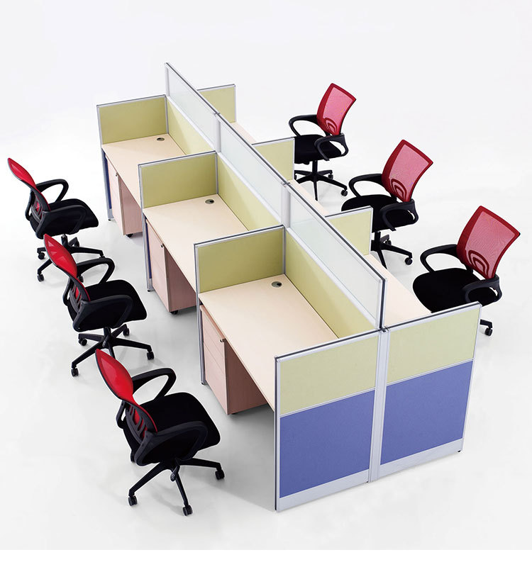 Modern office workstations 6 person long table workstations