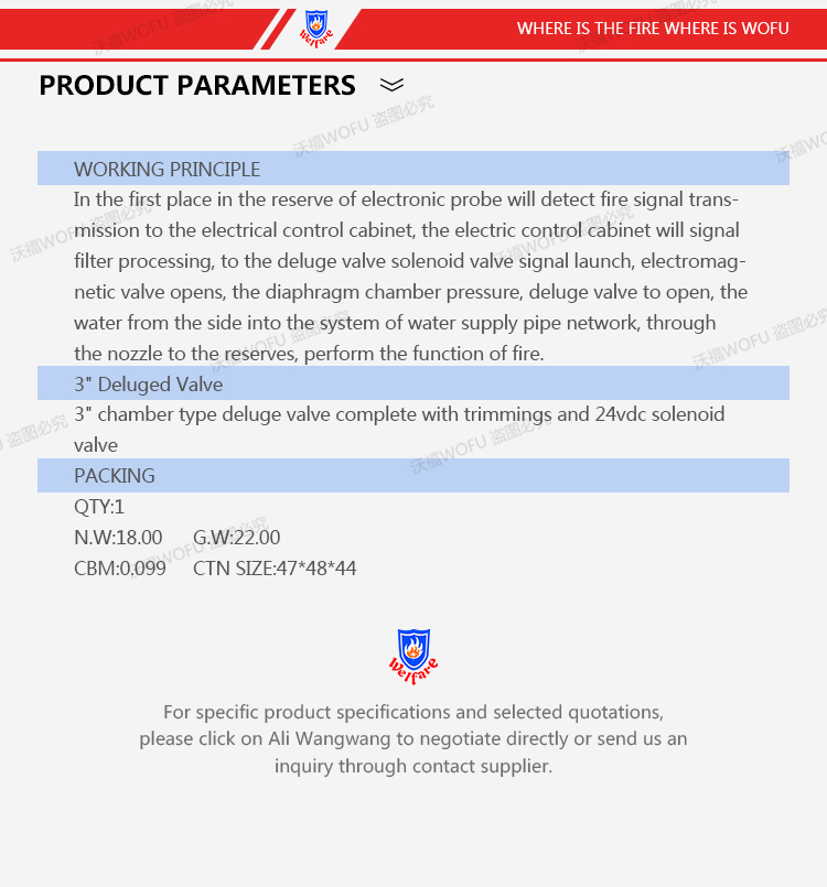 3" chamber type deluge valve, Deluge valve diaphragm type