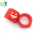 Freak Embossed Logo Smile Silicone Red Rings