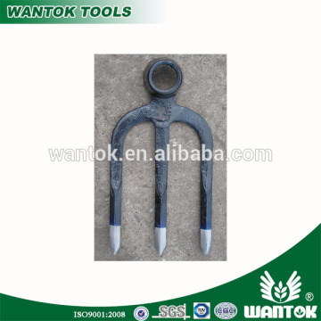 Farming 3 prong rolling forged fork hoe head