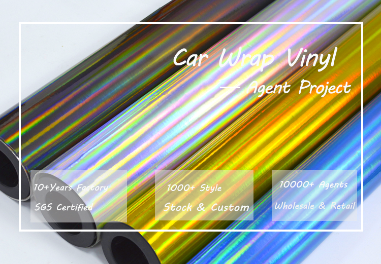 ขายร้อนเลเซอร์กระจก Chrome Wrap รถ Black Chrome Vinyl Car Wrap