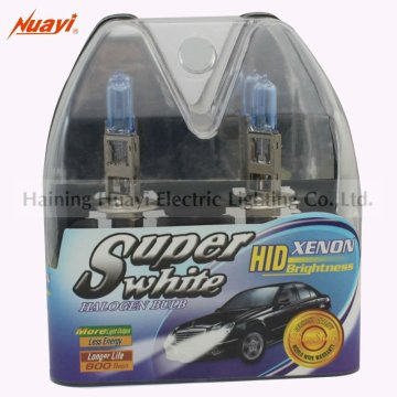 Auto halogen car bulb H1, Plastic box packing bulb, Super white halogen lam
