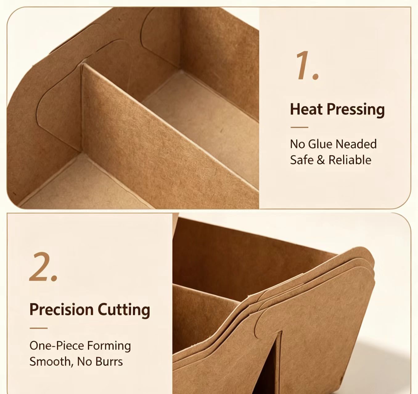 Dulang Bot Kraft Terbahagi Divided Kraft Boat Tray