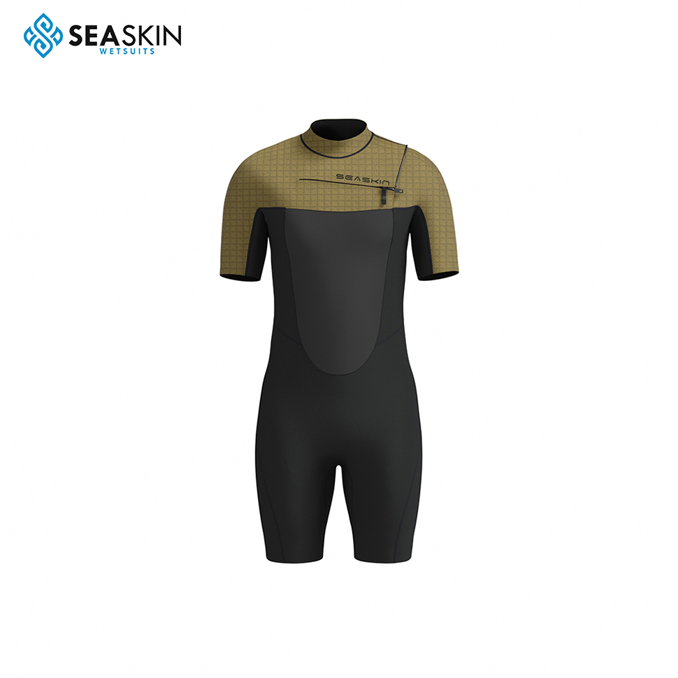 Seaskin ใหม่ 3 มม. Neoprene Men ท่องท่องหน้าอกหน้าอกสั้นที่กำหนดเอง