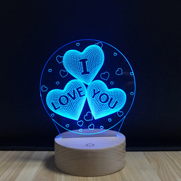 3D Night Light I Love You Illusion Lamp