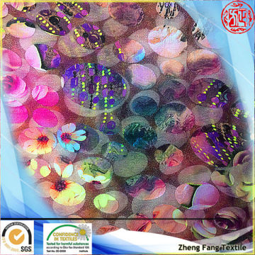 fashionable printing burn out knitted stretch fabric