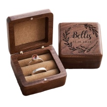 Wooden Personalized Wedding Ring Box for Engagement Ceremony