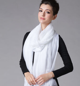 White Multifunctional Chiffon Material Scarf