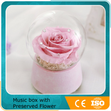 luxury ladies fancy items preserved flower music box for wedding gift