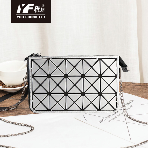 2021 Ringer New Laser Matte Chain Bag Multi-Warna PU Zip Wanita Tangan Square Bag