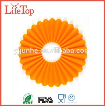 Novelty Round Silicone Pot Mat Cup Coaster Silicone Folding Trivet