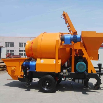 portable diesel concrete mixer with pump hbt20