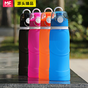 kean FDA silicone squeeze water bottles/foldable water bottle/silicone fold up bottles