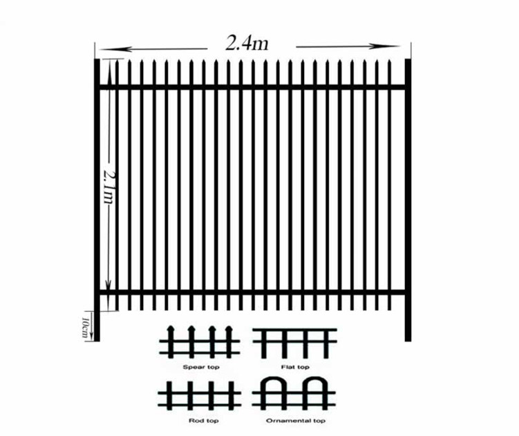 zinc steel fence five