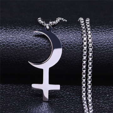 Lilith Goddess Moon Necklace - Stainless Steel Witch Jewelry