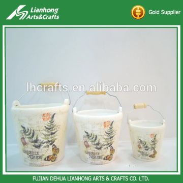 Painting flower hand made ceramic pottery garden flower basket