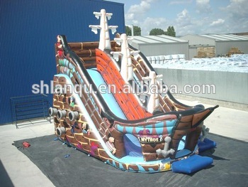 Newly design commercial giant inflatable pirate ship combo