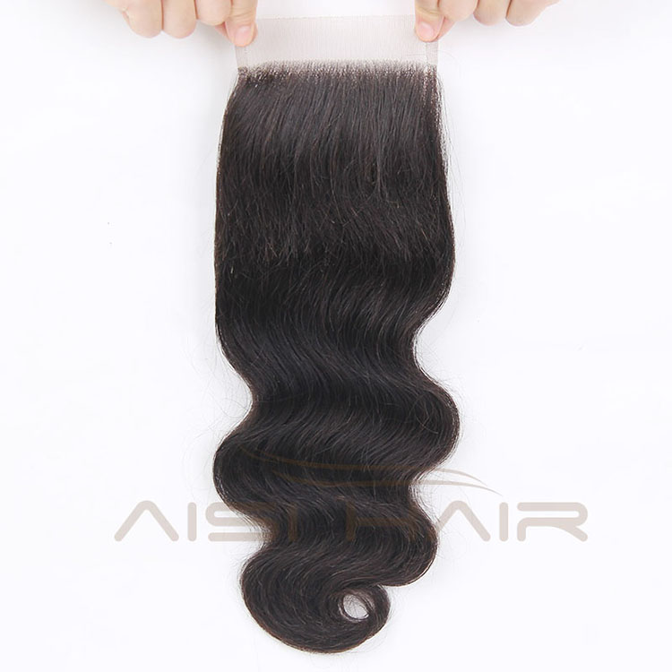 Aisi Hair Top Quality Long Body Wave 4X4 Lace Closure ,  Indian Hair Extension