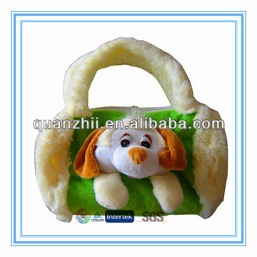 Plush dog shaped bag for children