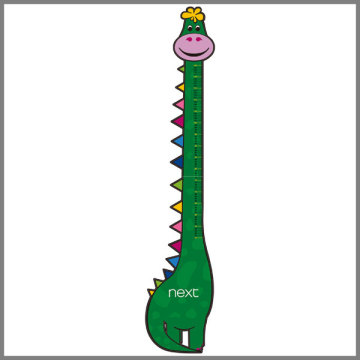 Funny giraffe shaped PP height measurement children plastic growth chart