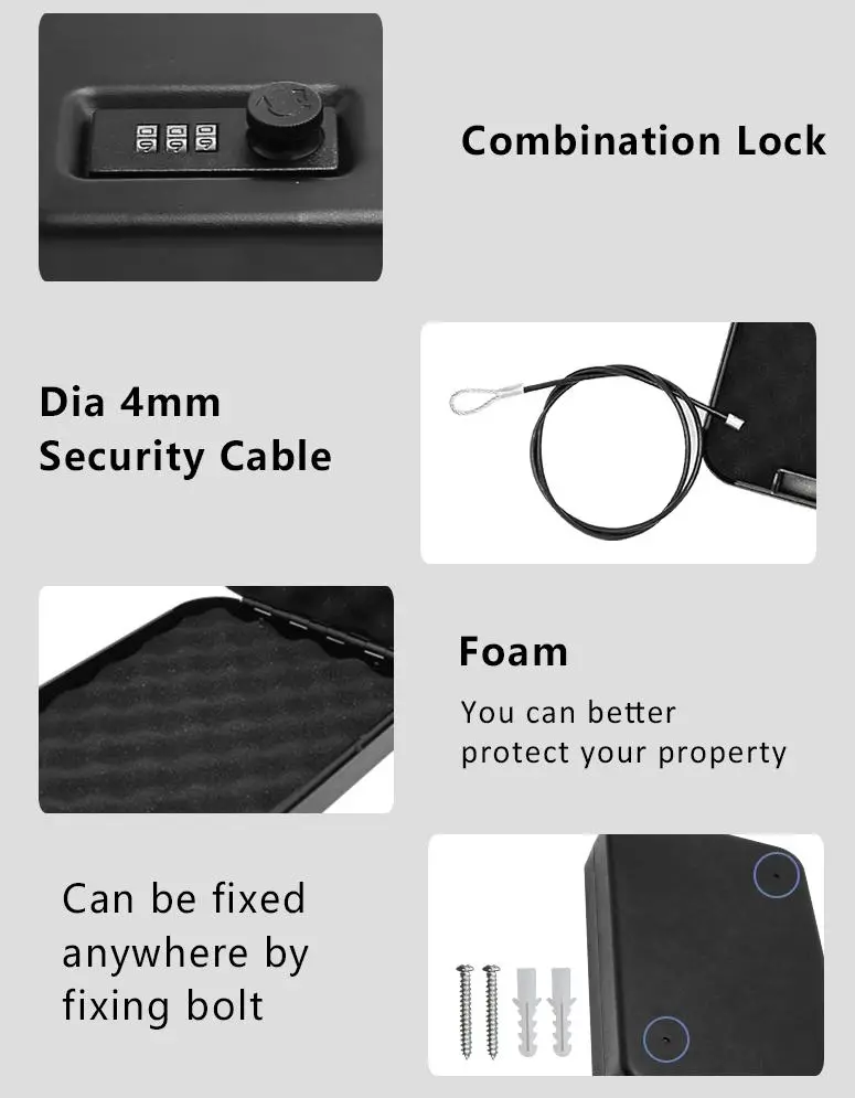Professional Customizel Portable Mechanical Lock Gun Safe Mini Car Safe with Combination Lock/
