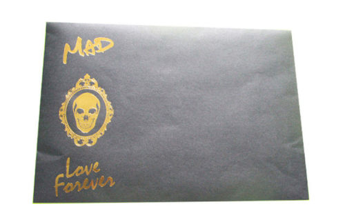 Reusable Black Custom Printed Envelope Of Foil Logo Golden Stamping