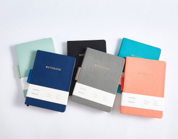 Simple Morandi color series notebook with pen loop
