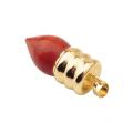 Natural Lamp Bulb Gemstone Red Jasper Pendant Plated Gold