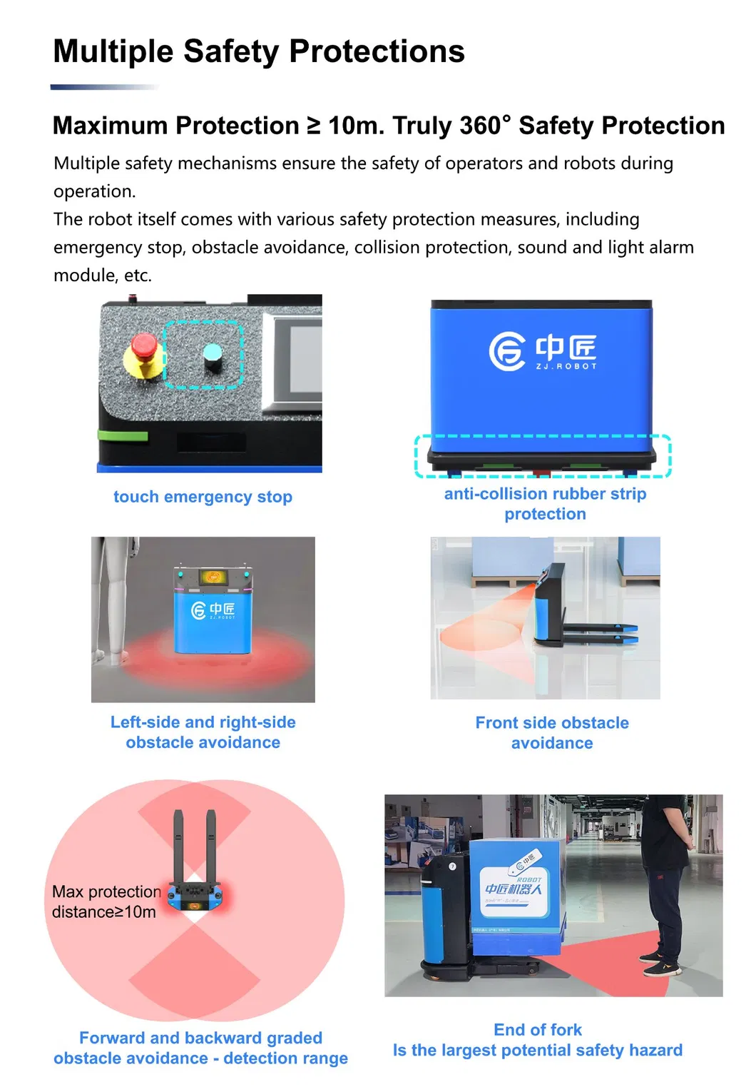 Zhongjiang Robot Stacking Forklift Agv Automatic Navigation Material Tray Unmanned Handling Manufacturer Customized Direct Supply