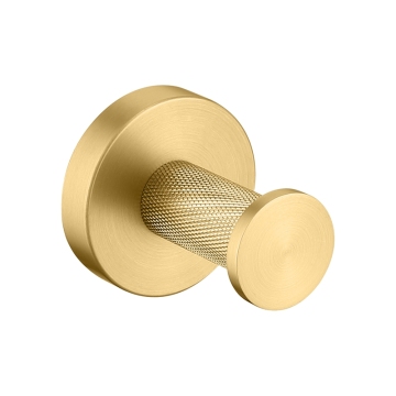 Knurling Brushed Gold Clothes hock