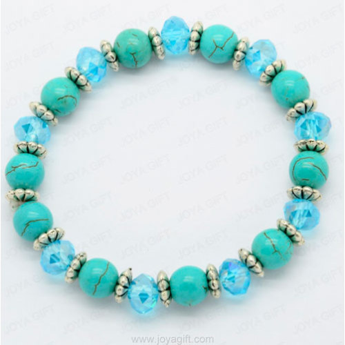 Turquoise bracelet with blue crystal