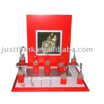 red watch display rack
