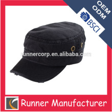 Black army cap 100% cotton high quality cap