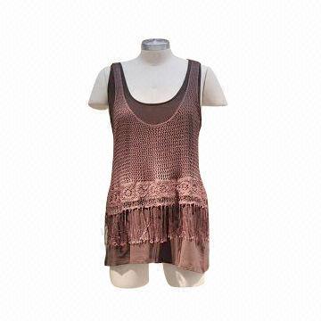 Ladies' Knitted Pullover, Made of 100% Viscose