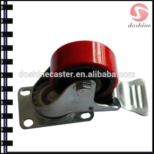 Factory supply 4 inch rigid fixed and swivel with brake PU caster wheel wholesale price