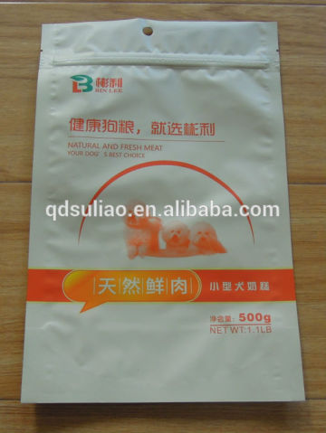 Printed plastic ziplock pet food bag