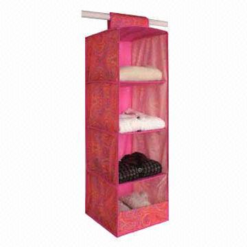 Hanging 6-shelf Organizer, Suitable for Ties and Socks, Decorative Print, Folding Design