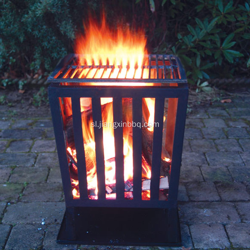 Požarna košara z žarom, črno visokotemperaturno poslikavo