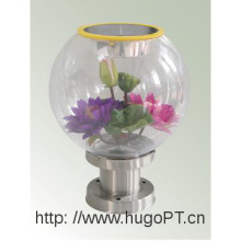 Flower glass Solar Lamp spacer Column Light,beatiful pattern