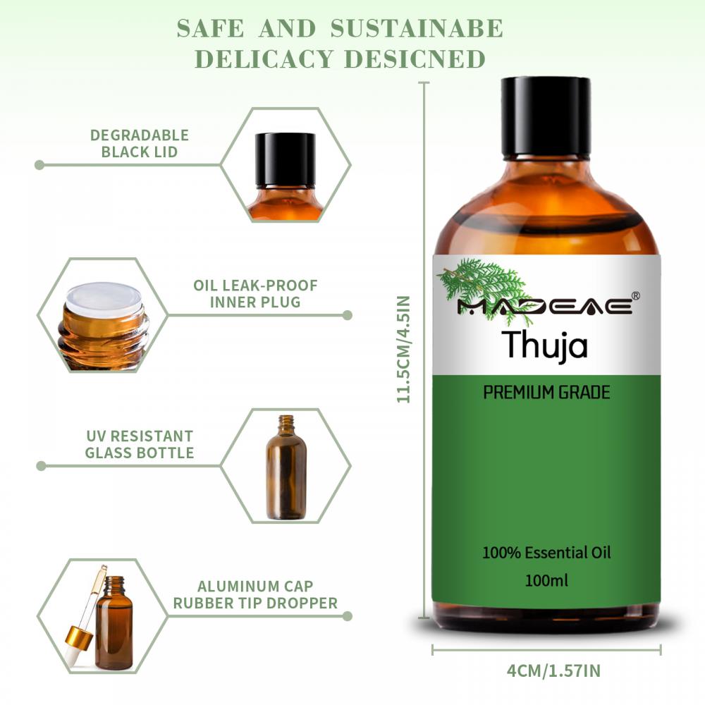 Huile essentielle de Thuja 100% pure pour les soins de la peau Aromathérapie nourrissante