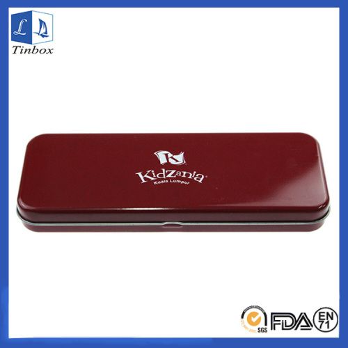 Rectangular Metal Pencil Hinged Tin Box