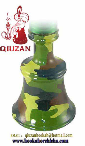 Medium Camouflage Color Shisha Glass Hookah Vase